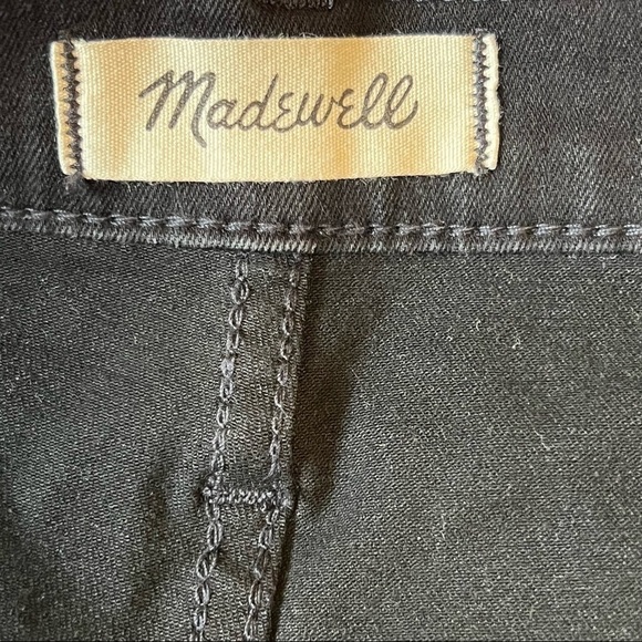Madewell 10” High Rise Button Fly Jeggings Blown Out Knees 31P Black - Picture 13 of 16